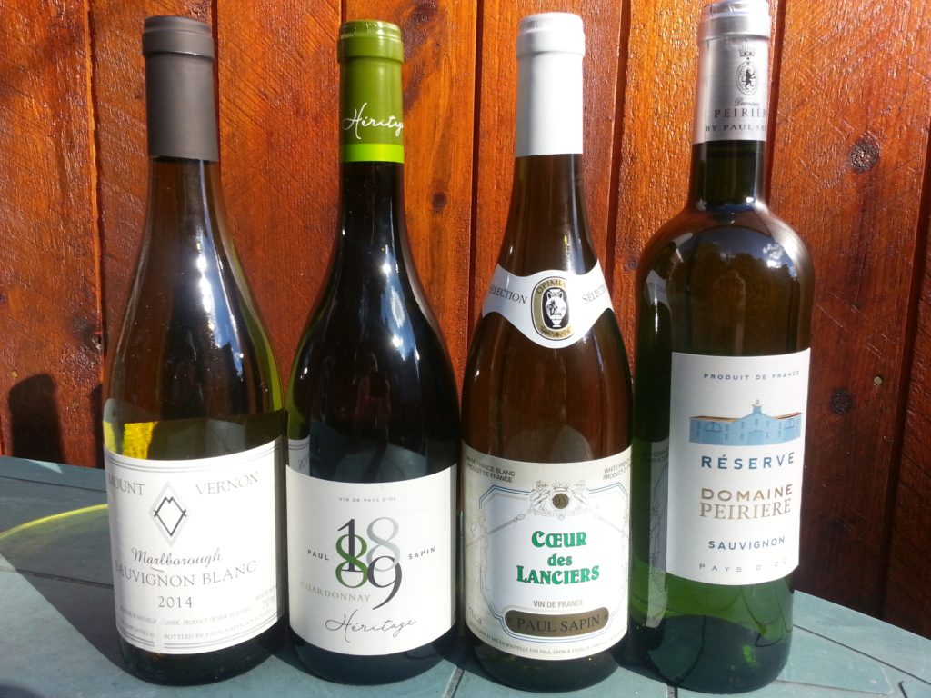 Sapin wines in my cellar now: Mount Vernon Sauvignon Blanc, 1889 Chardonnay, Couer de Lanciers, and Domaine Pieriere