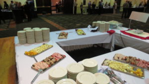 A few nibbles are always welcome to put under the wine, especially if you missed supper to get to the opening.